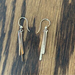 Real gold drop earrings with three dangly pieces